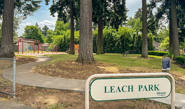 Leach Park sign