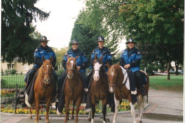 Police officers on horses