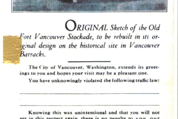 Old image of Fort vancouver stockade