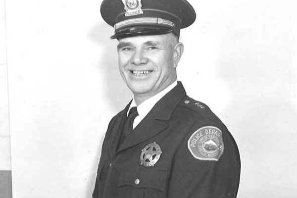 old black and white image of police officer
