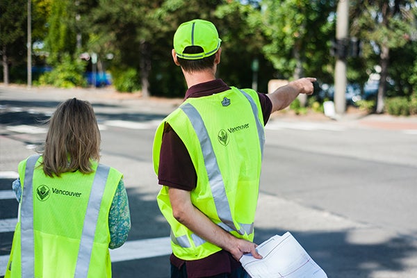 two planners on a street