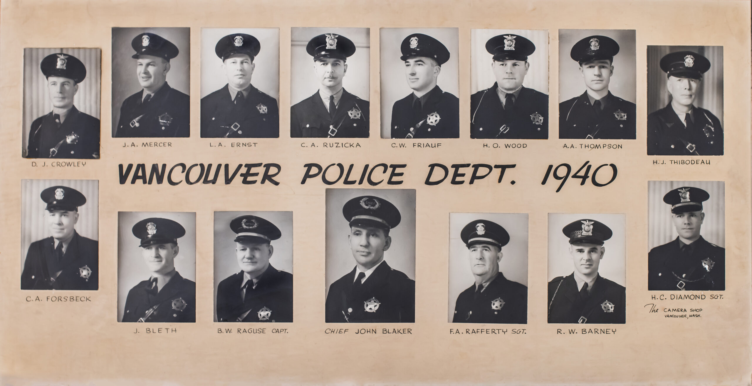 1940 Vancouver Police department group with names