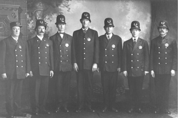 Black and White image of old time officers