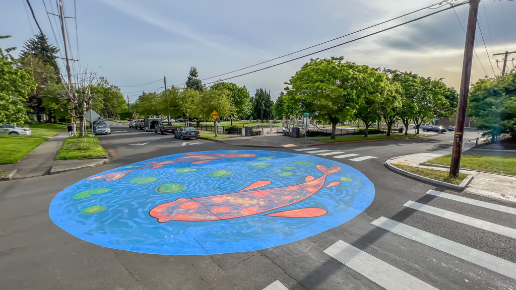 Street mural in the Shumway neighborhood