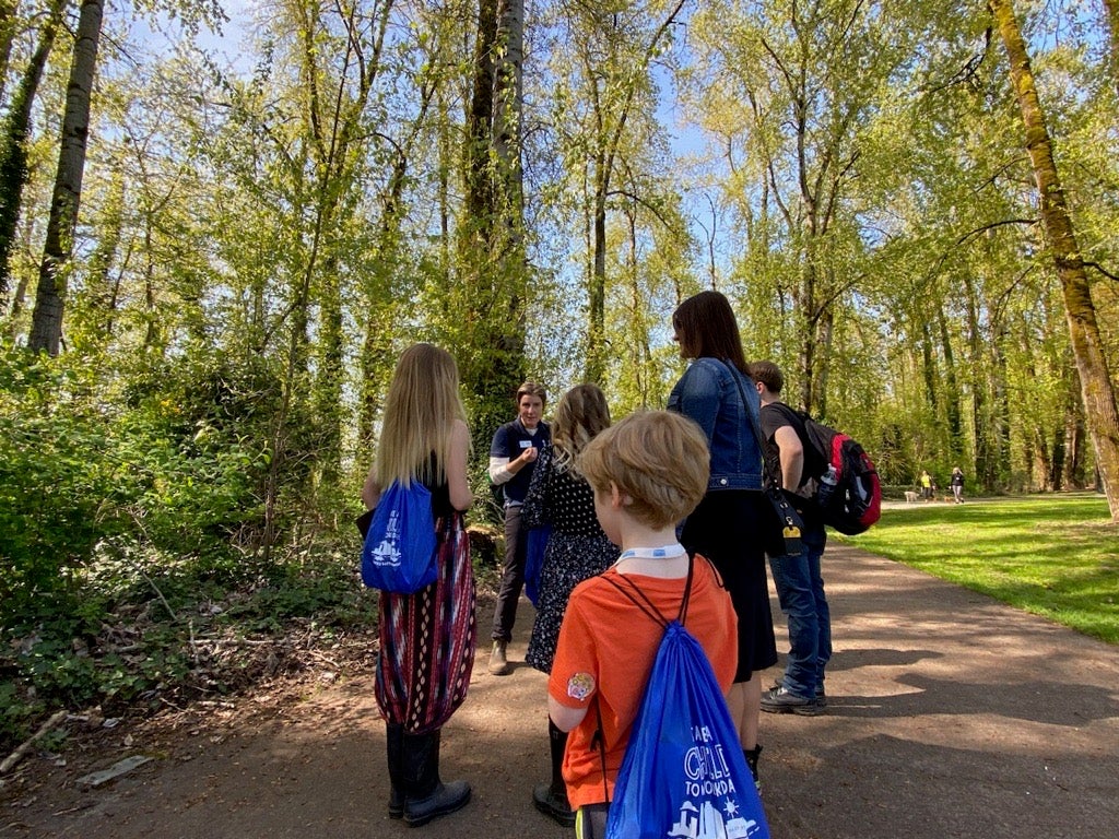 Group exploring outdoors