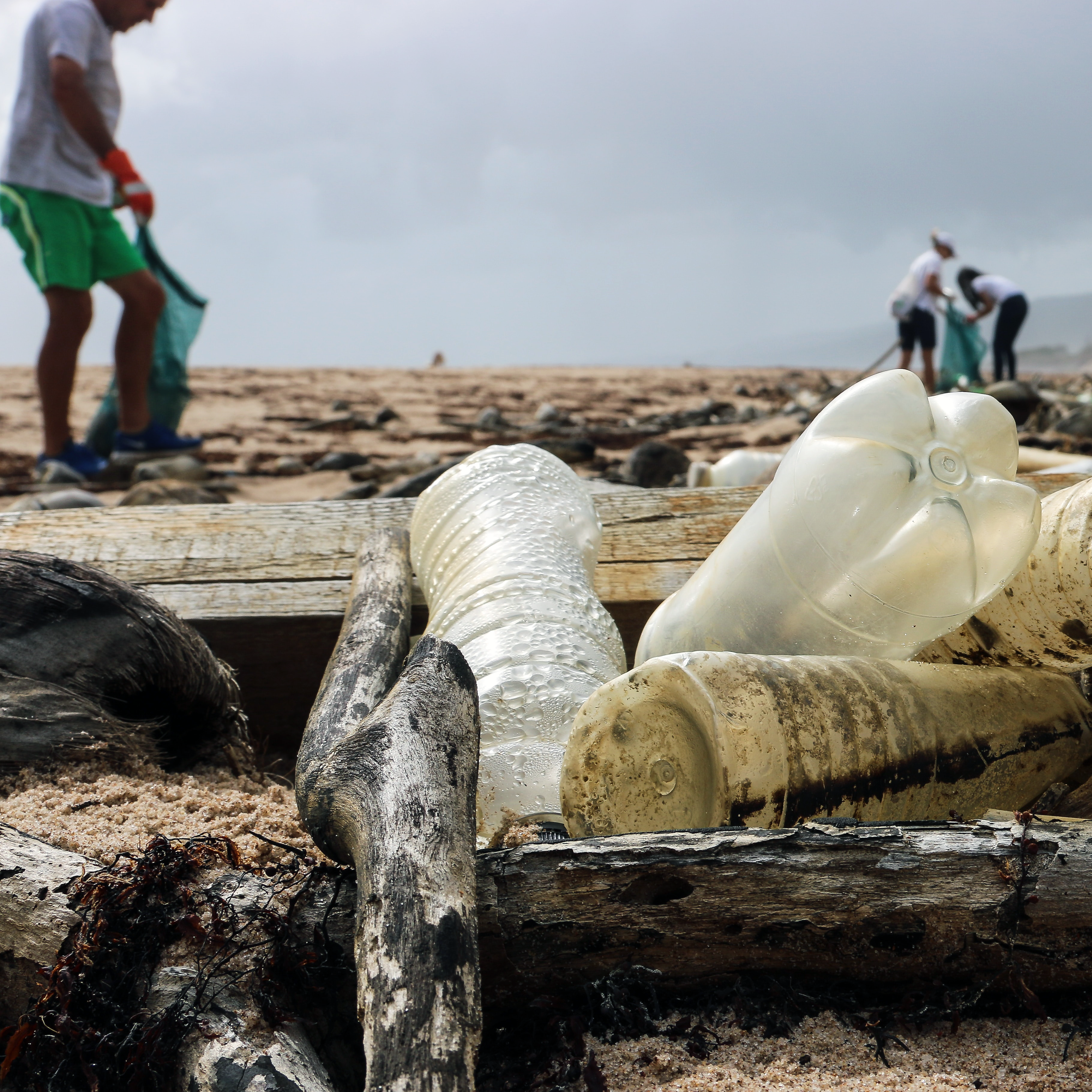 Litter left on a beach