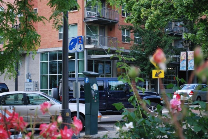 parking meter in downtown