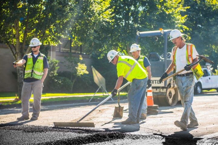 Hearthwood road being paved