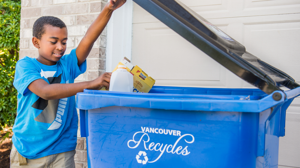 Recycling right image with cart