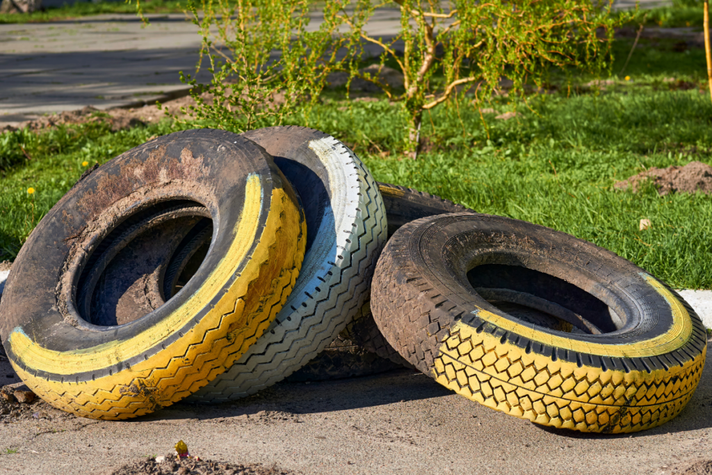 old tires ready for disposal