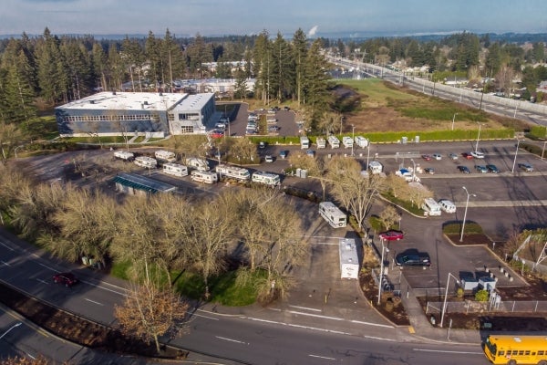 Aerial view of Vancouver's Safe Park