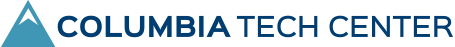 A small triangle-shaped mountain graphic set to the left of the text Columbia Tech Center