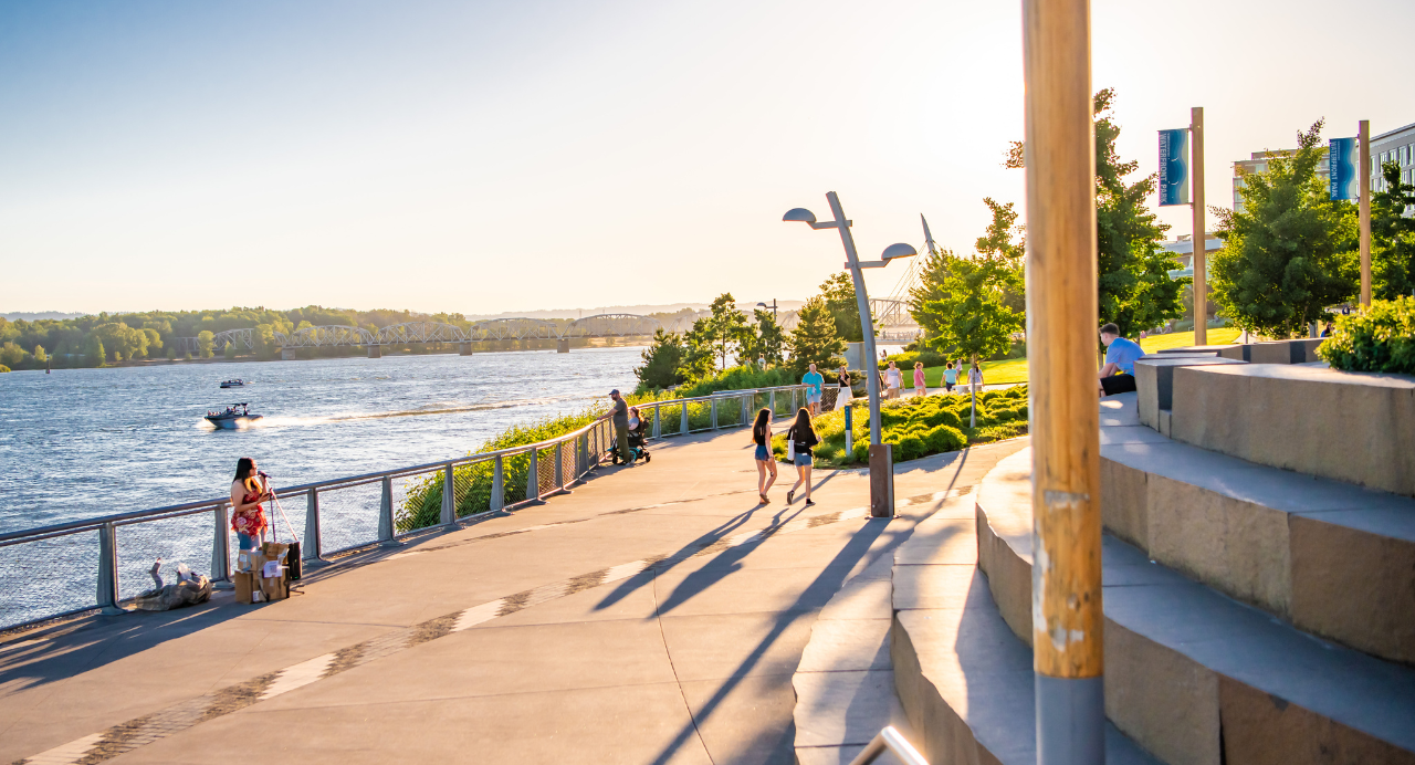 Vancouver waterfront with community members summer