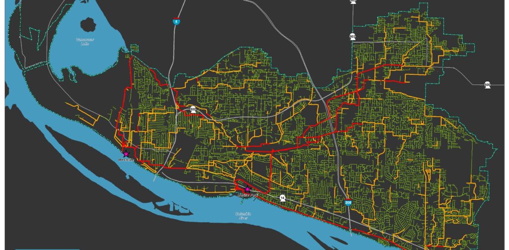 Map of sewer pipes in Vancouver