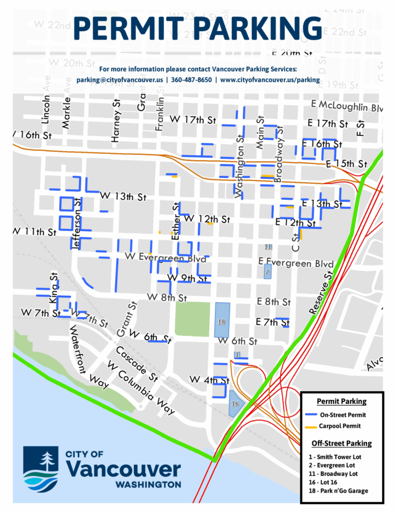 Permit Parking highlights various locations throughout the city with on-street or carpool permit parking.