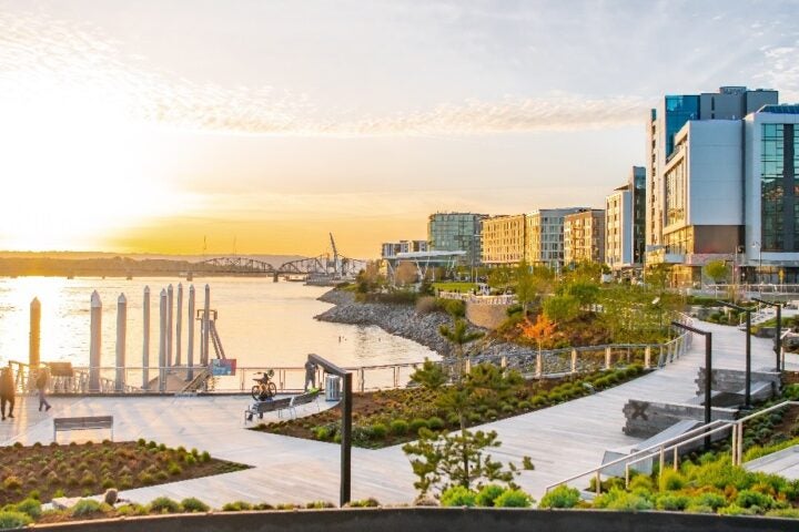 Waterfront looking out at the Columbia River.