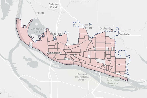 Neighborhood boundary map