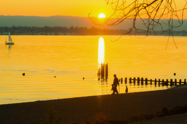 Hot summer sunset along the Columbia River.
