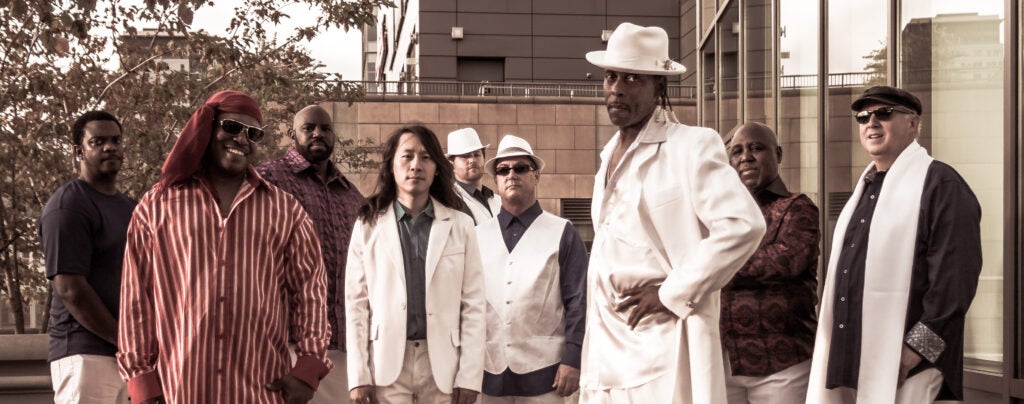 Band members of Earth, Wind & Fire tribute band, Kalimba.