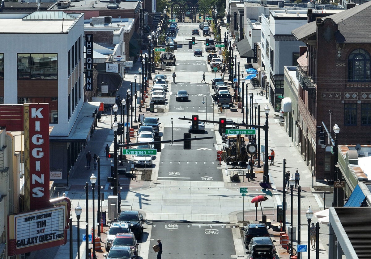 Overhead view of Main Street.