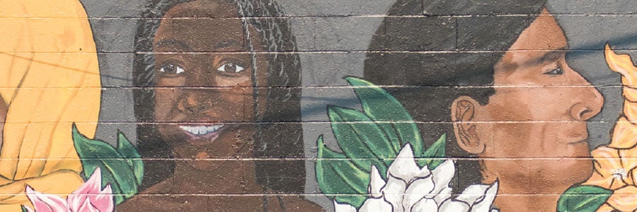 Mural depicting multiple cultures