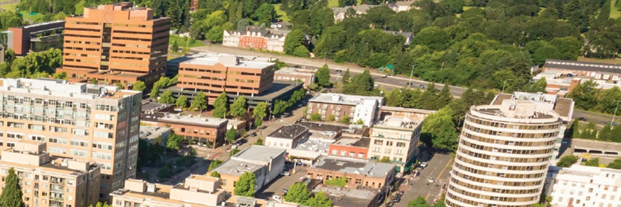 Aerial view of downtown Vancouver