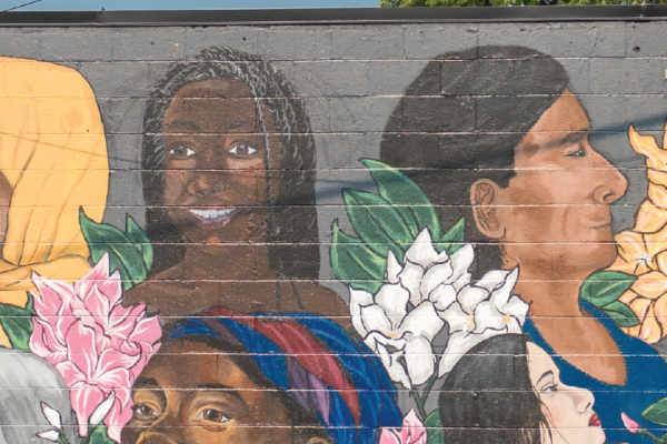 Mural depicting multiple cultures