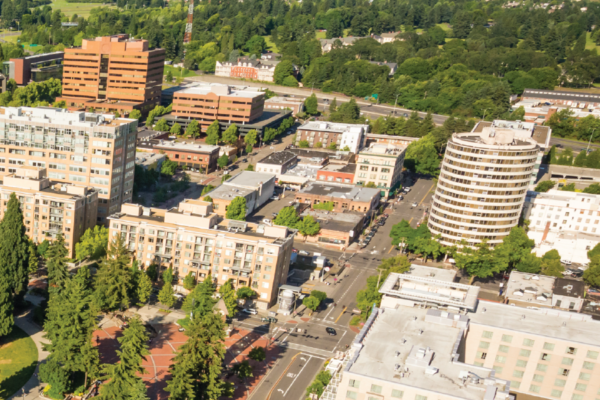 Aerial view of downtown Vancouver
